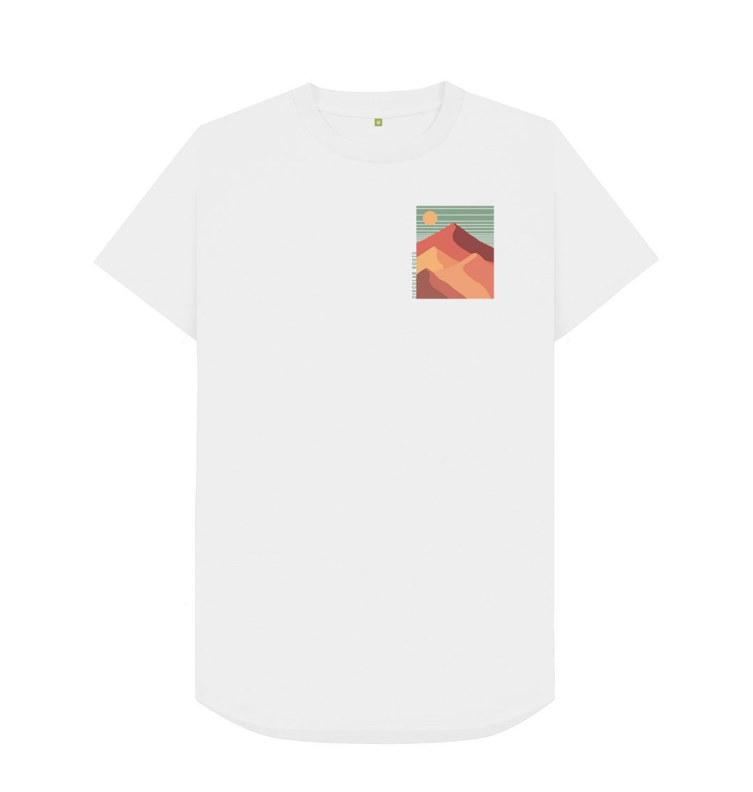 White Pastel Mountains-Long Line t-shirt