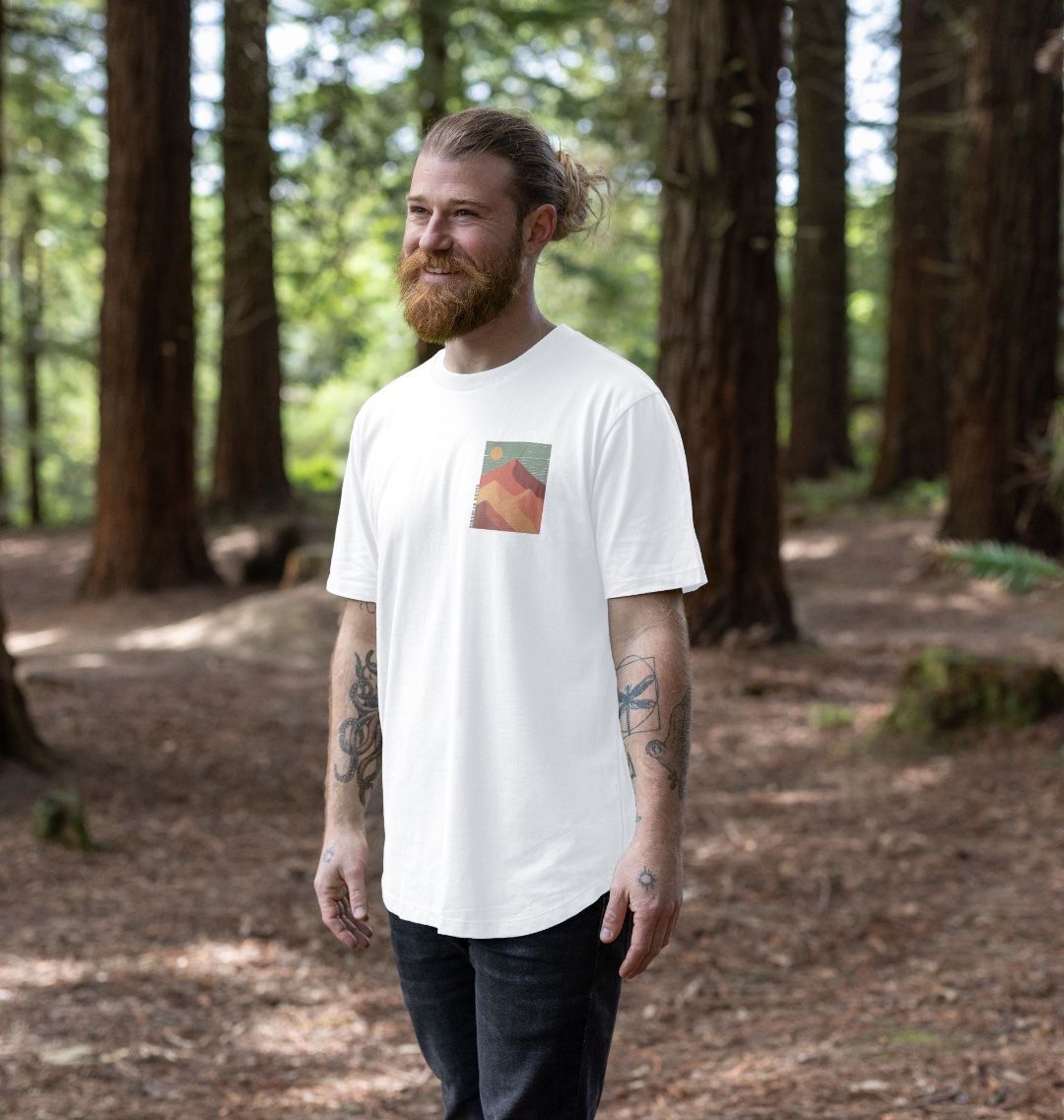 Pastel Mountains-Long Line t-shirt