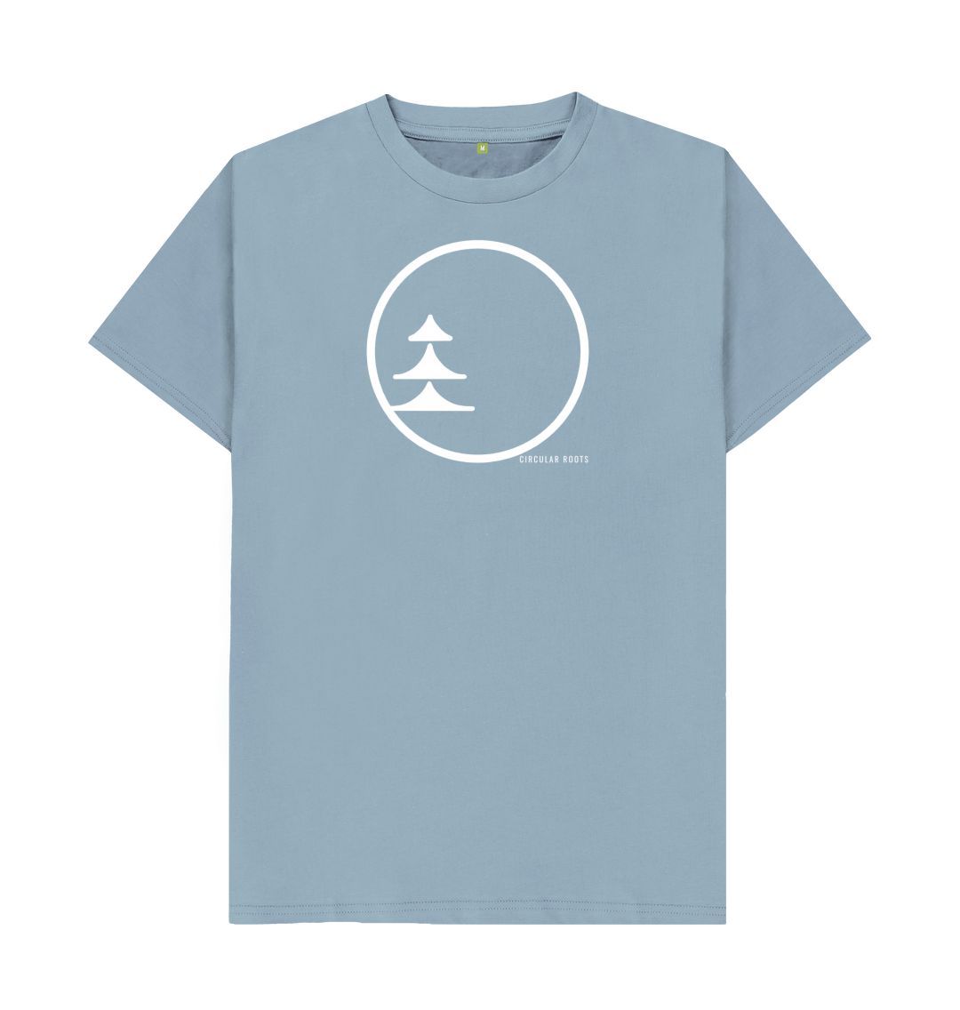 Stone Blue Circular Basics - white logo organic cotton t-shirt