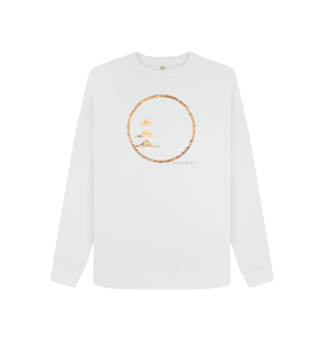 White Circular Basics - Gold Logo Sweater (w)