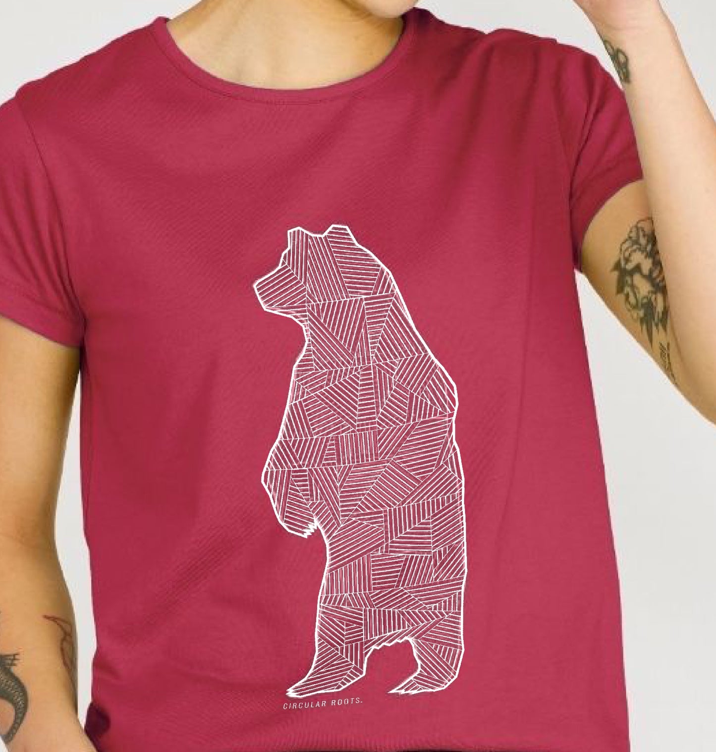 Geometric Grizzly Bear - organic cotton t-shirt