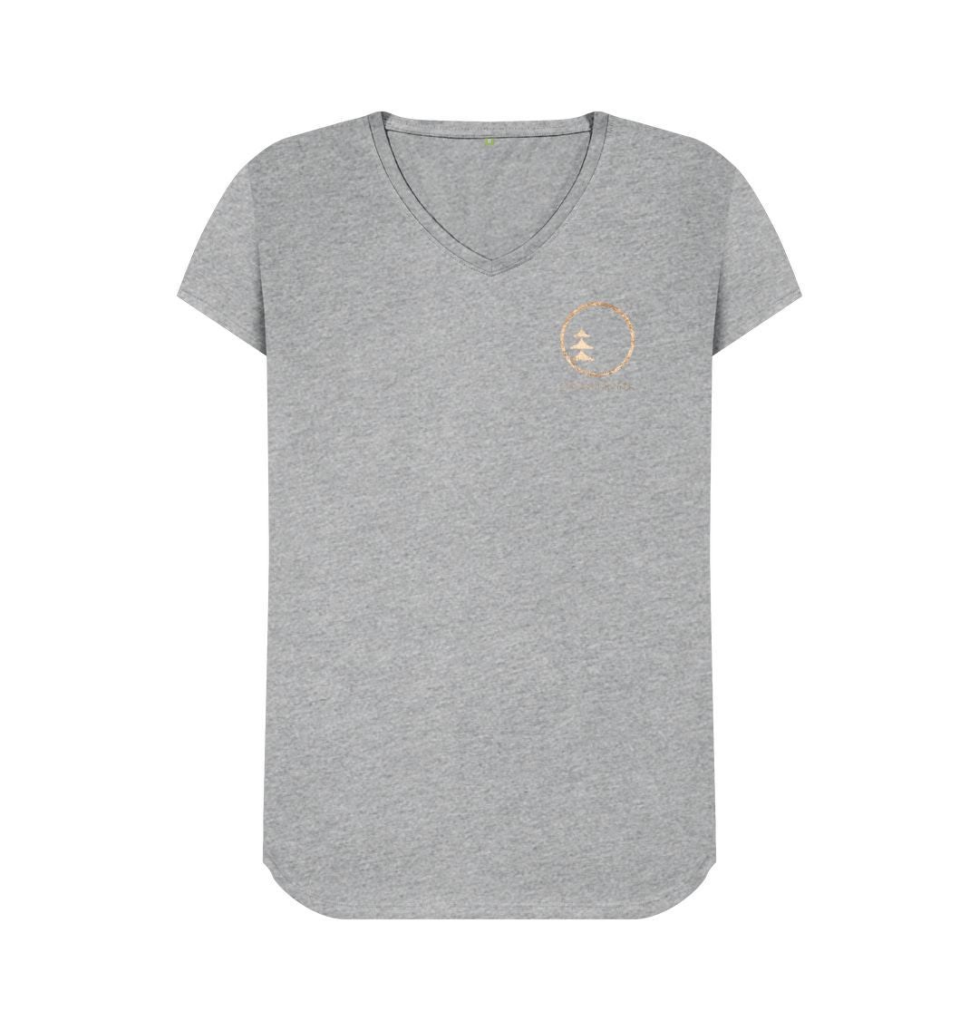 Athletic Grey Circular Basics - Gold logo V Neck tee