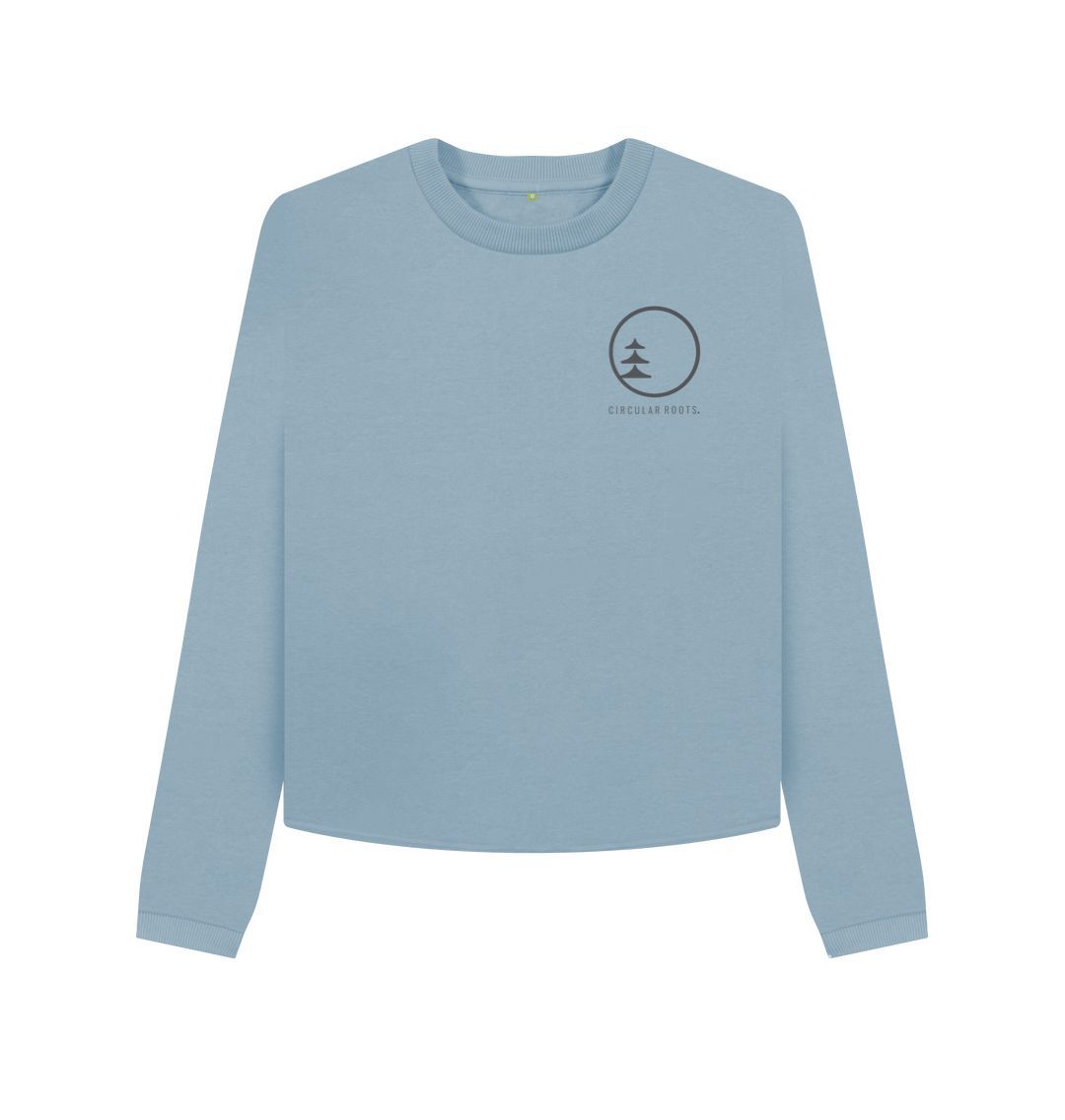 Stone Blue Circular Basics - Boxy Logo Sweater (w)