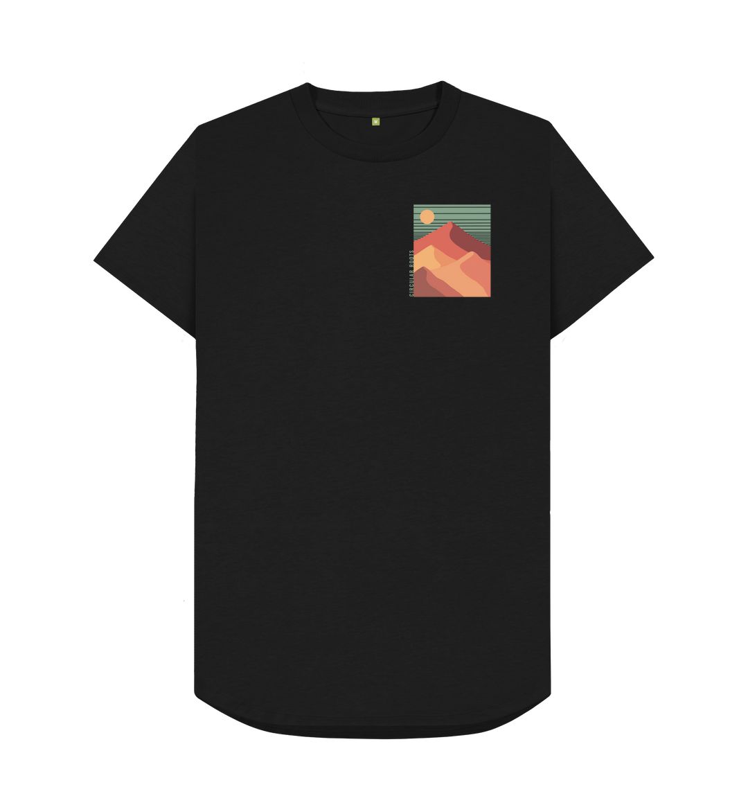 Black Pastel Mountains-Long Line t-shirt