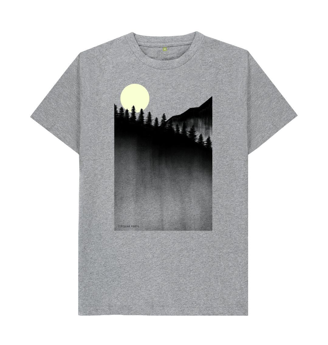 Athletic Grey Moonlit Mountains