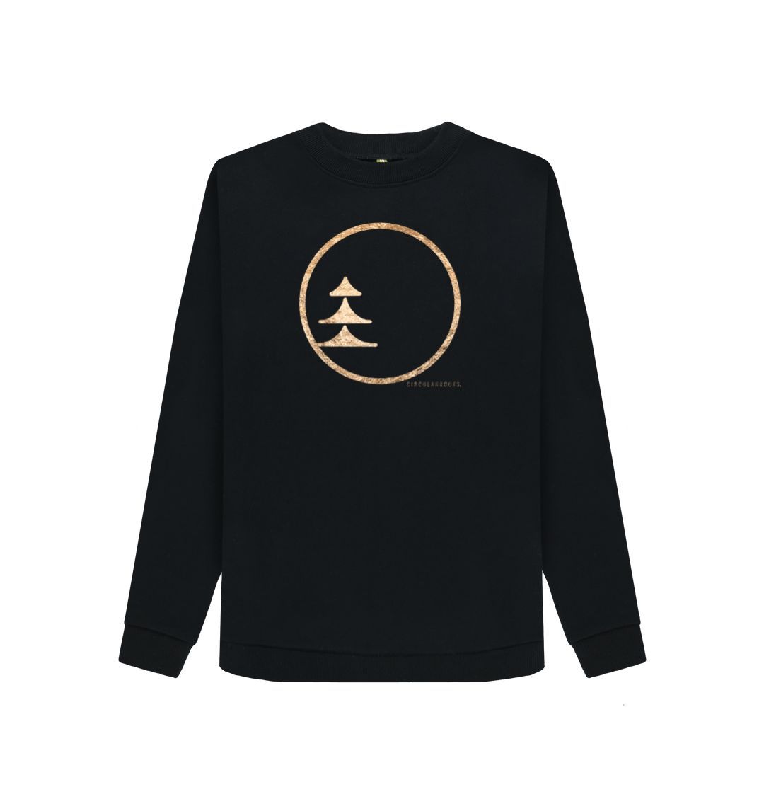 Black Circular Basics - Gold Logo Sweater (w)