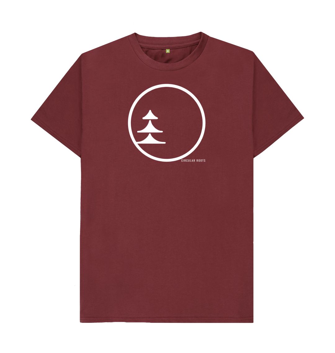 Red Wine Circular Basics - white logo organic cotton t-shirt