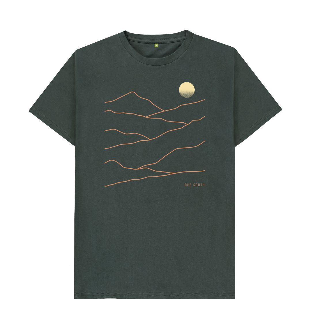 Dark Grey Wicklow Landscape v2 - 100% Organic cotton t-shirt