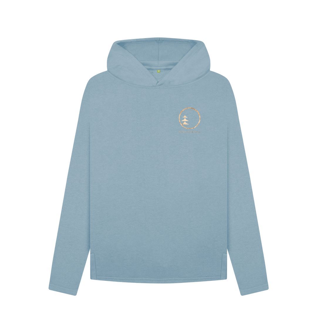 Stone Blue Circular Basics - Gold Logo Relaxed fit Hoodie