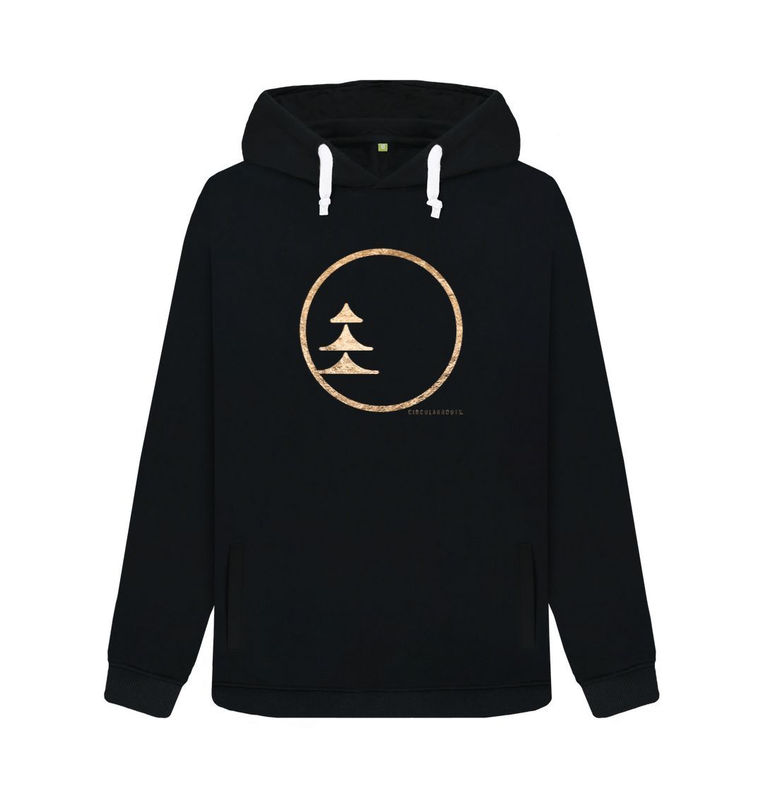 Black Circular Basics - Gold logo Hoodie (w)