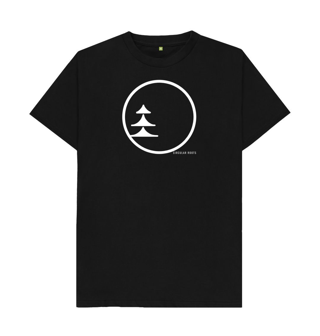 Black Circular Basics - white logo organic cotton t-shirt